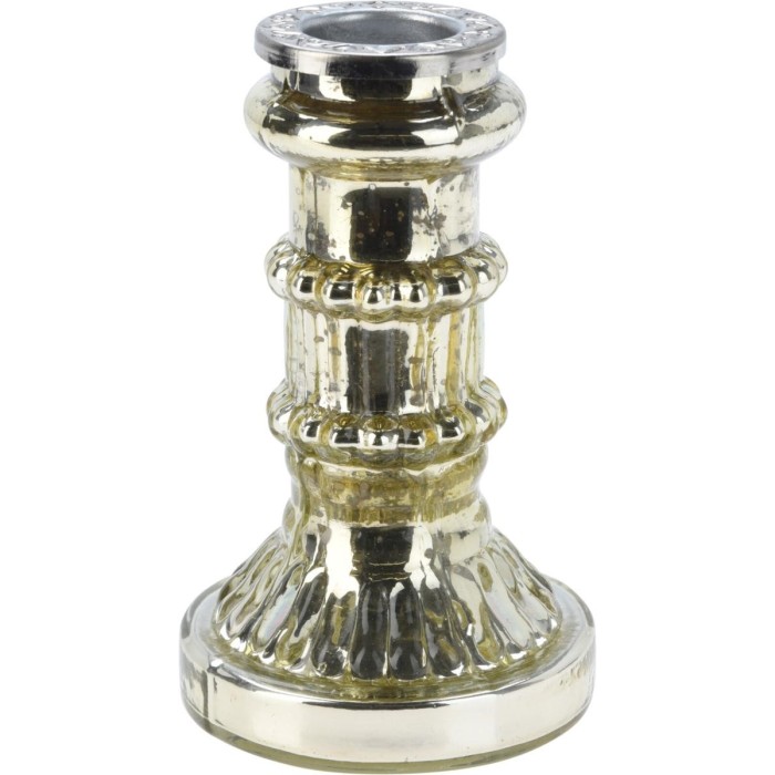 CANDELIERE VETRO 6X11CM ORO